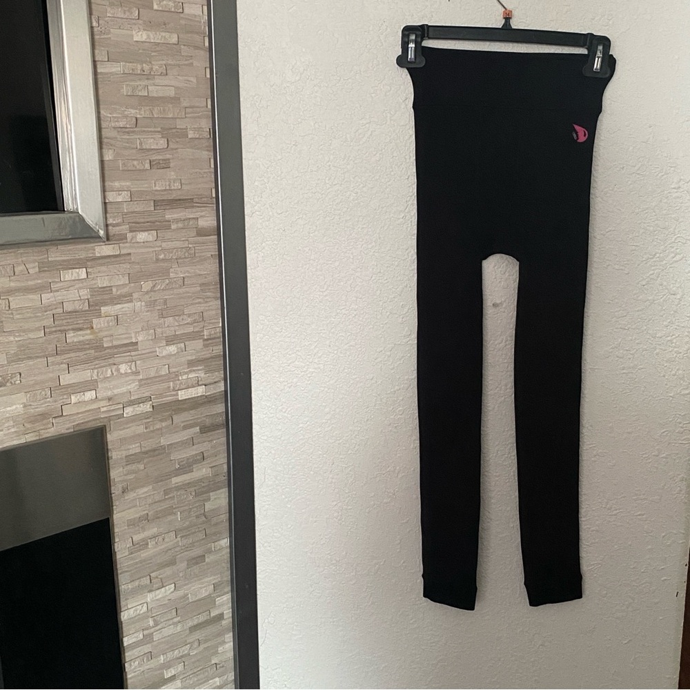 Soft fleece lined black leggings with two-ways to wear Size Small